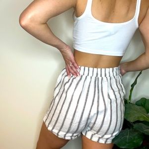 High waisted striped shorts